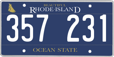 RI license plate 357231