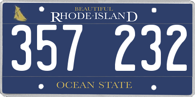 RI license plate 357232