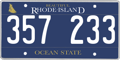 RI license plate 357233