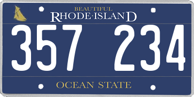 RI license plate 357234