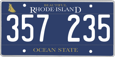 RI license plate 357235