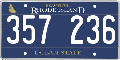 RI license plate 357236