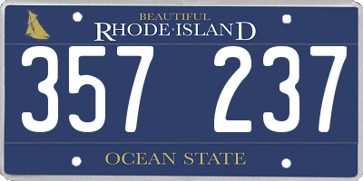 RI license plate 357237