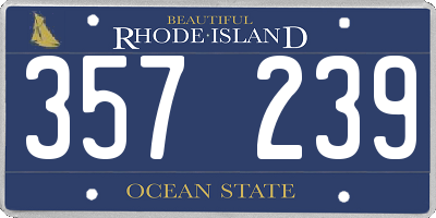 RI license plate 357239