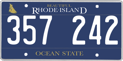 RI license plate 357242
