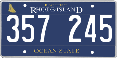 RI license plate 357245