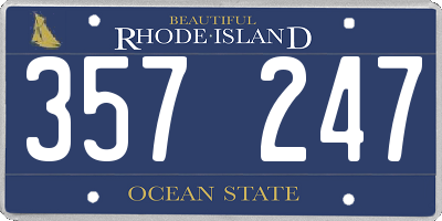 RI license plate 357247
