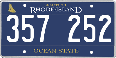 RI license plate 357252