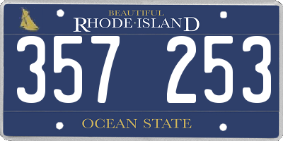 RI license plate 357253