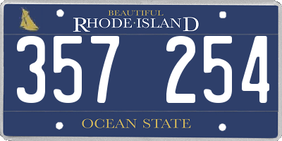 RI license plate 357254