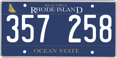 RI license plate 357258