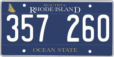 RI license plate 357260