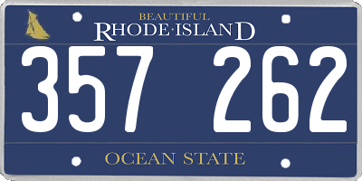 RI license plate 357262