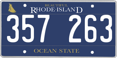 RI license plate 357263