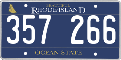 RI license plate 357266