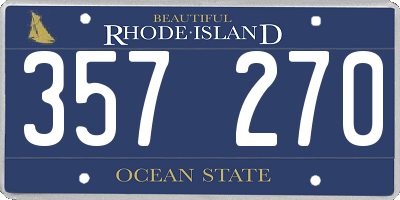RI license plate 357270