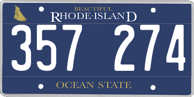 RI license plate 357274