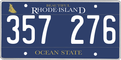 RI license plate 357276