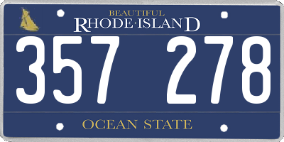 RI license plate 357278