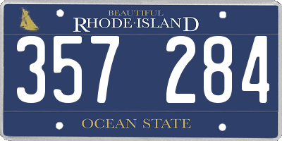 RI license plate 357284