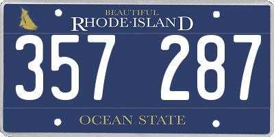 RI license plate 357287