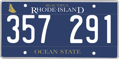 RI license plate 357291