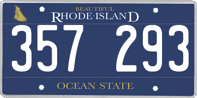 RI license plate 357293