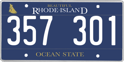 RI license plate 357301