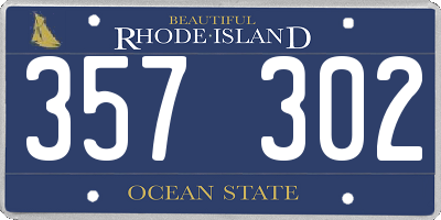 RI license plate 357302