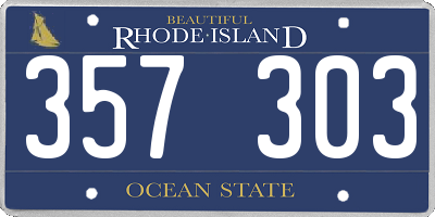RI license plate 357303