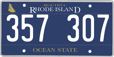 RI license plate 357307