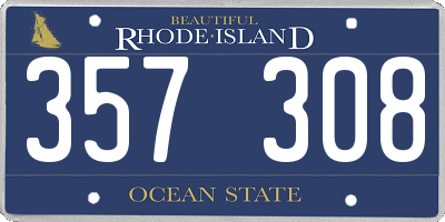 RI license plate 357308