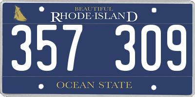 RI license plate 357309