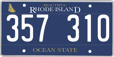 RI license plate 357310