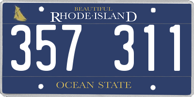 RI license plate 357311