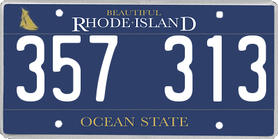RI license plate 357313
