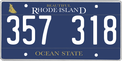 RI license plate 357318