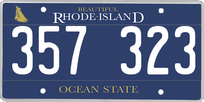 RI license plate 357323