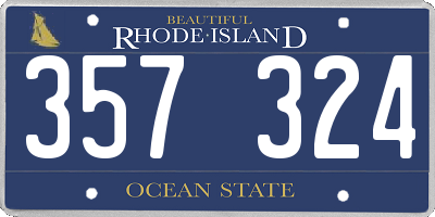 RI license plate 357324