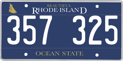 RI license plate 357325