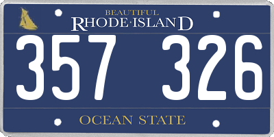 RI license plate 357326