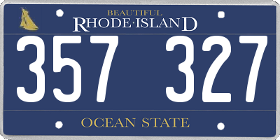 RI license plate 357327