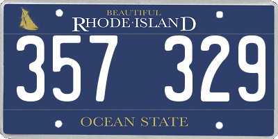 RI license plate 357329