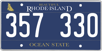 RI license plate 357330