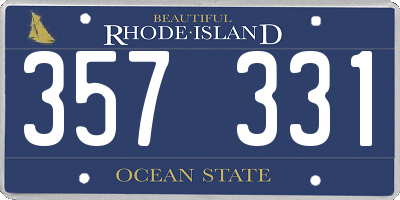 RI license plate 357331