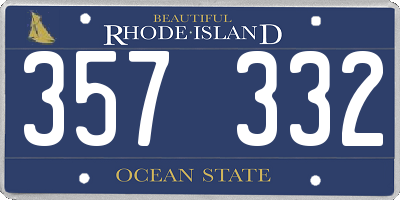 RI license plate 357332