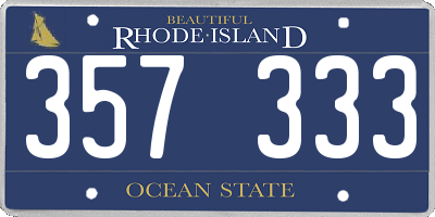 RI license plate 357333