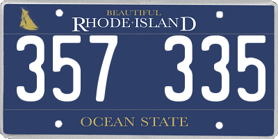 RI license plate 357335