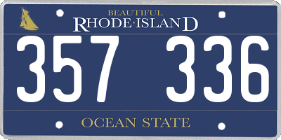 RI license plate 357336
