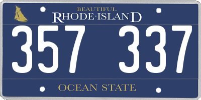 RI license plate 357337